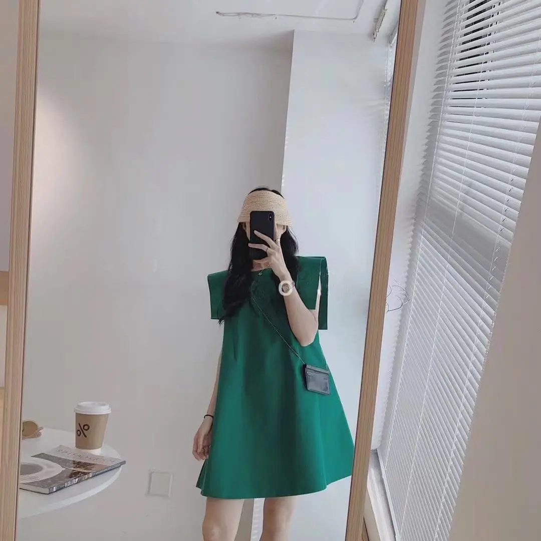Women's Sleeveless A-Line Dress Olive Green 2024 — feature 18