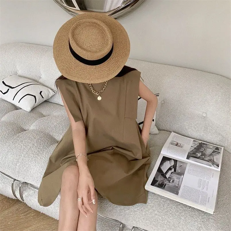 Women's Sleeveless A-Line Dress Olive Green 2024 — feature 6