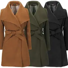 2021 Hooded Woolen Women's Coat Beige Black Trim — feature 34
