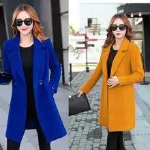 2021 Hooded Woolen Women's Coat Beige Black Trim — feature 5