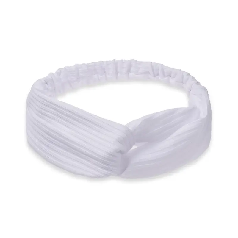 White Cross Knitted Hair Band for Women - Image 12