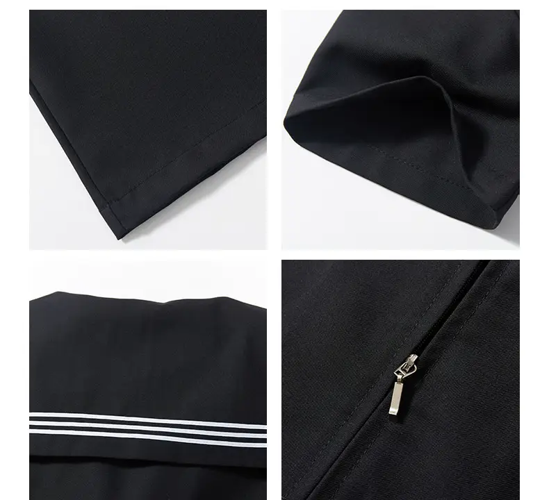 Black Pleated Sailor Skirt for Girls School — feature 10