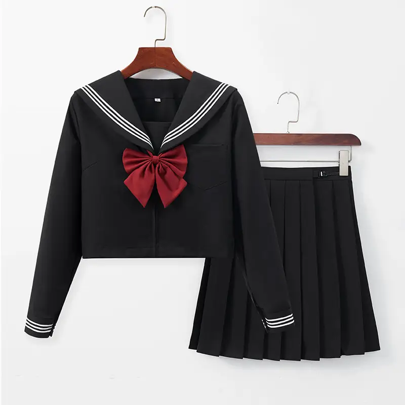 Black Pleated Sailor Skirt for Girls School