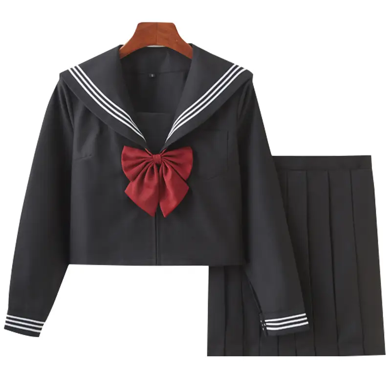Black Pleated Sailor Skirt for Girls School
