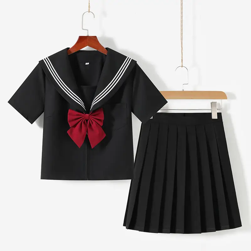 Black Pleated Sailor Skirt for Girls School