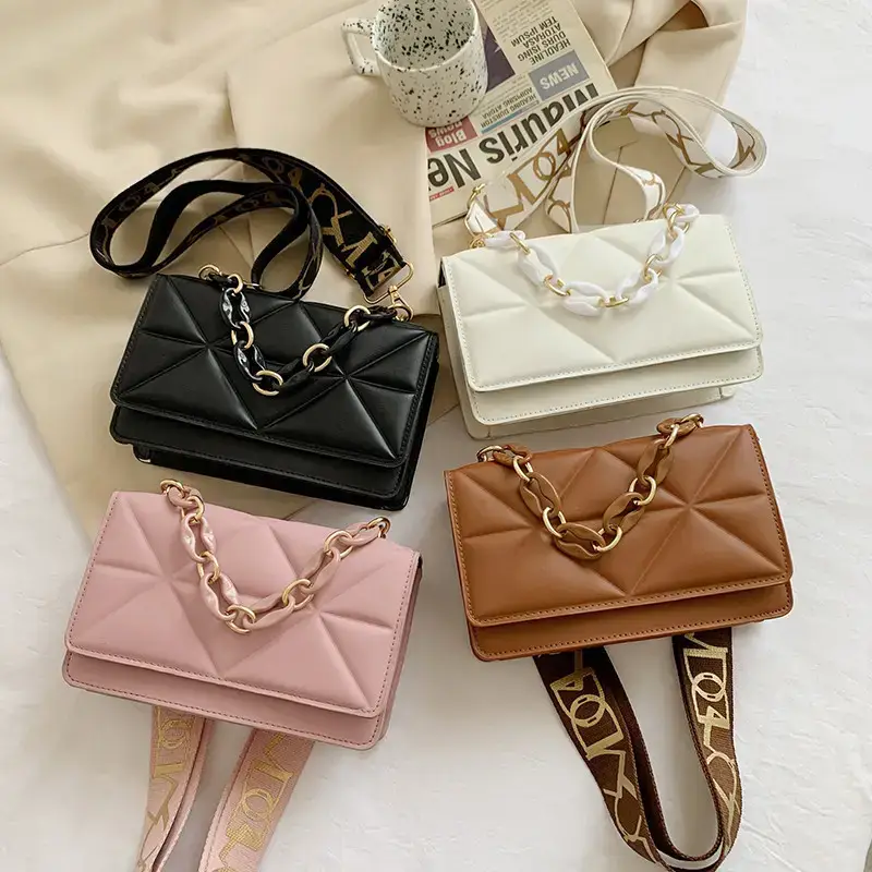 Pink Quilted Shoulder Crossbody Bag for Women