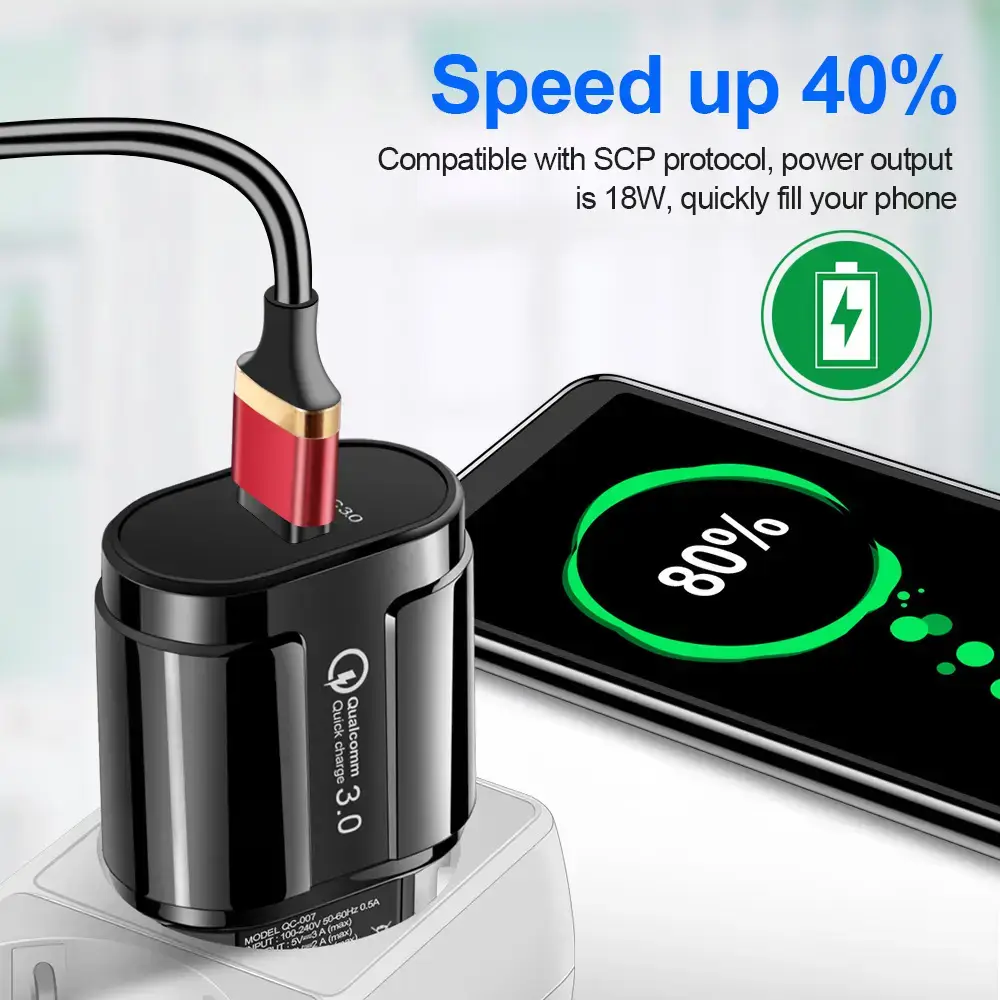 18W Fast Charging European Standard QC3.0 Mobile Charger - Image 3