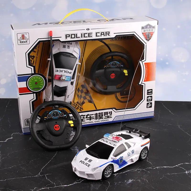 Simulation remote control children's car police car model front and rear two-way electric remote control car toy wholesale stall hot sale