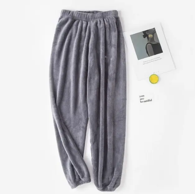 Women's Velvet Pants 2025 Warm Grey Loose Casual