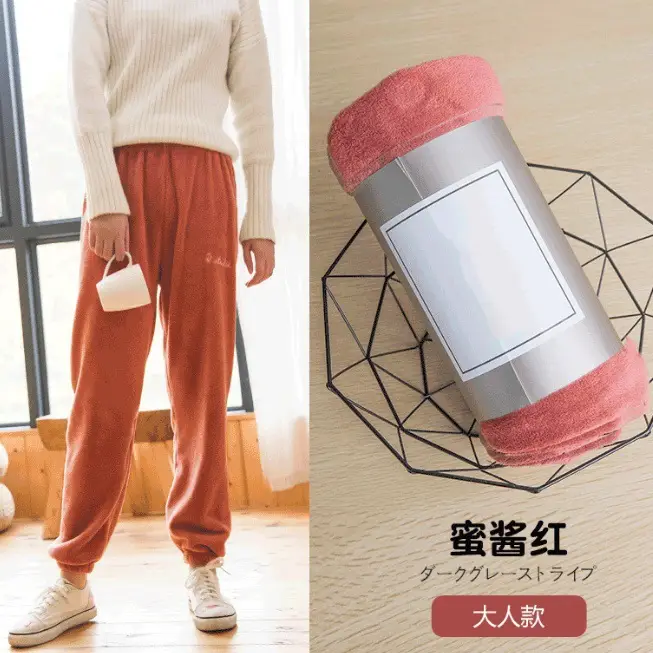 Women's Velvet Pants 2025 Warm Grey Loose Casual