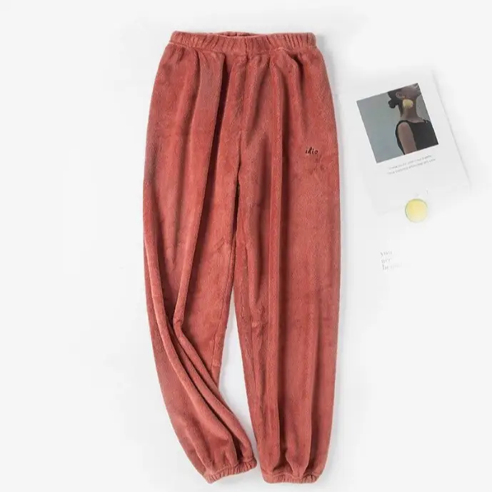 Women's Velvet Pants 2025 Warm Grey Loose Casual