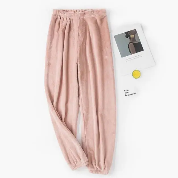 Women's Velvet Pants 2025 Warm Grey Loose Casual