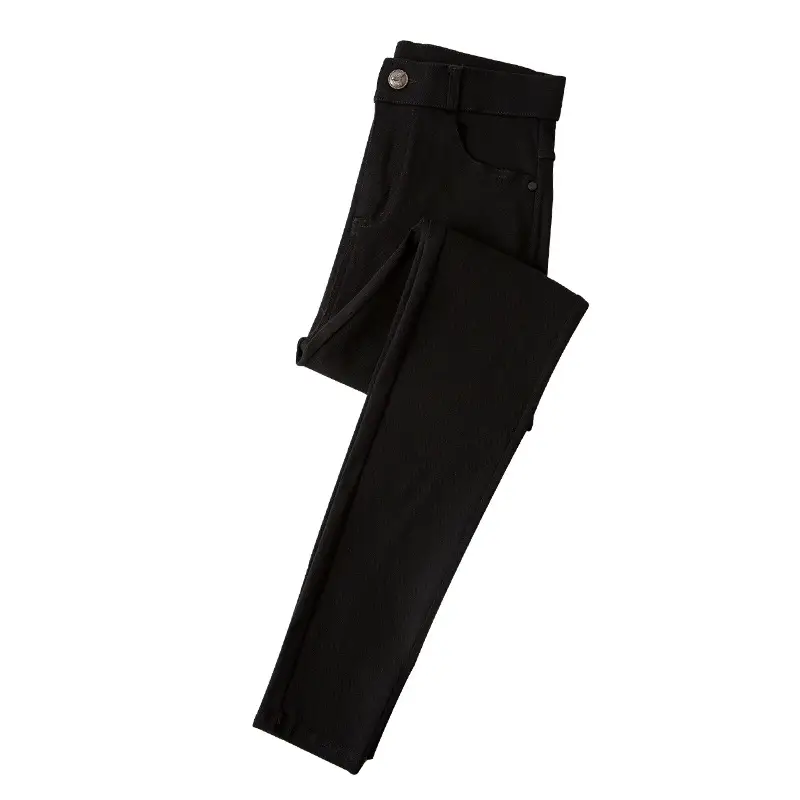 Women Velvet Leggings Black Large High Waist Elastic - Image 28