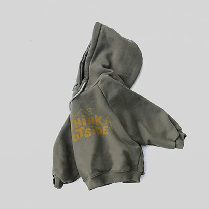 Korean Hoodie for Kids Fleece Warm Beige