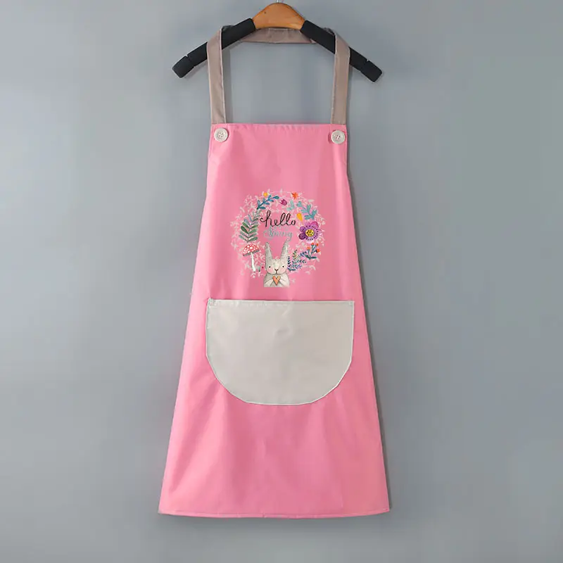 Women's Japanese Style Waterproof Kitchen Apron Black Red - Image 12