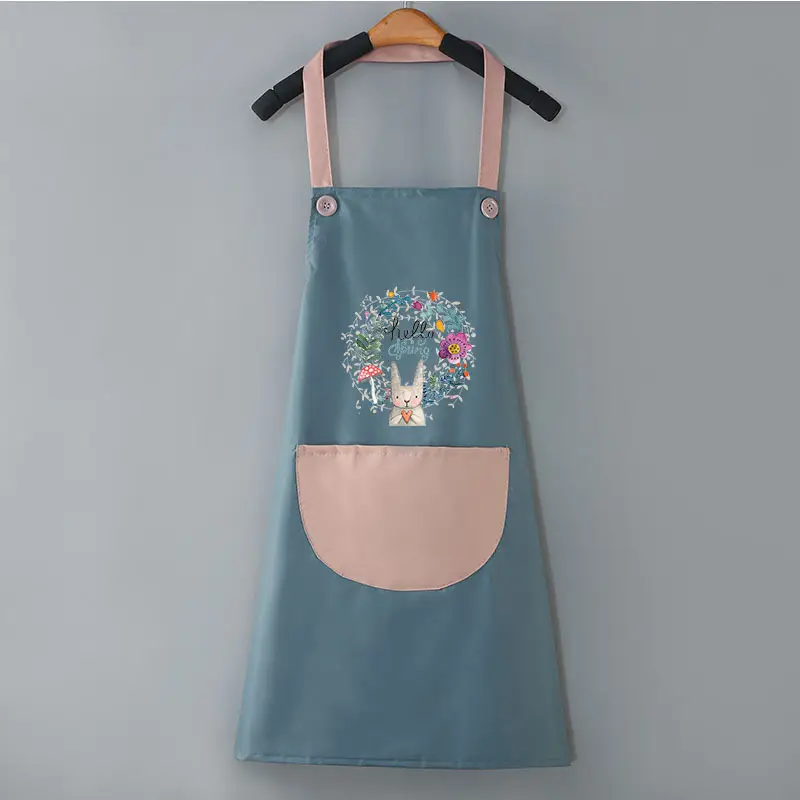 Women's Japanese Style Waterproof Kitchen Apron Black Red - Image 13