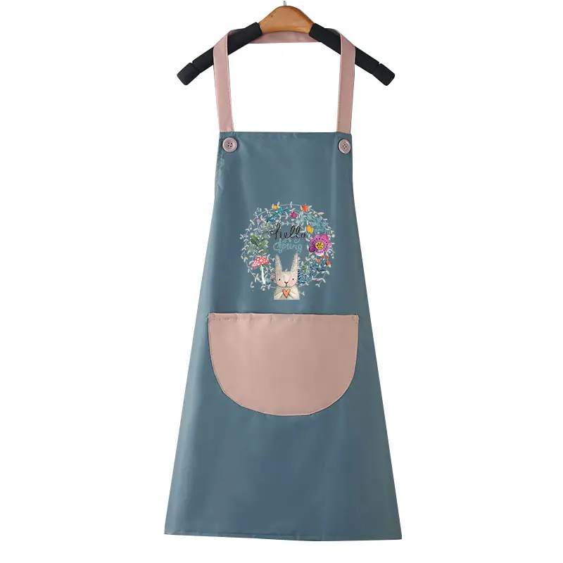 Women's Japanese Style Waterproof Kitchen Apron Black Red - Image 15