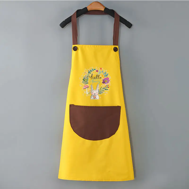Women's Japanese Style Waterproof Kitchen Apron Black Red - Image 5
