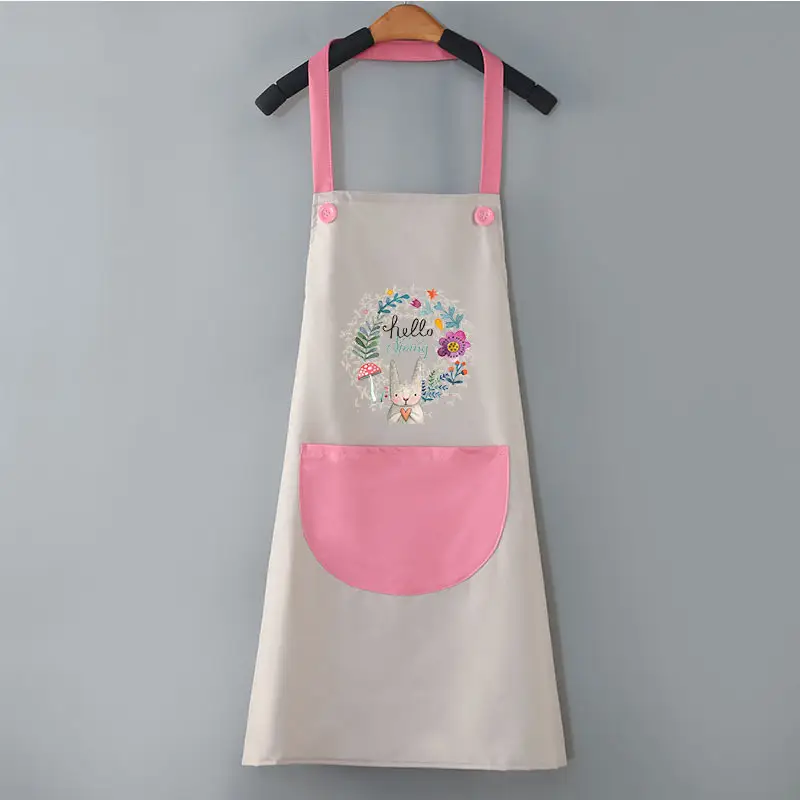 Women's Japanese Style Waterproof Kitchen Apron Black Red - Image 6