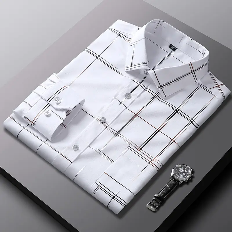 Blue Fitted Men's Business Shirt with Button Details - Image 8