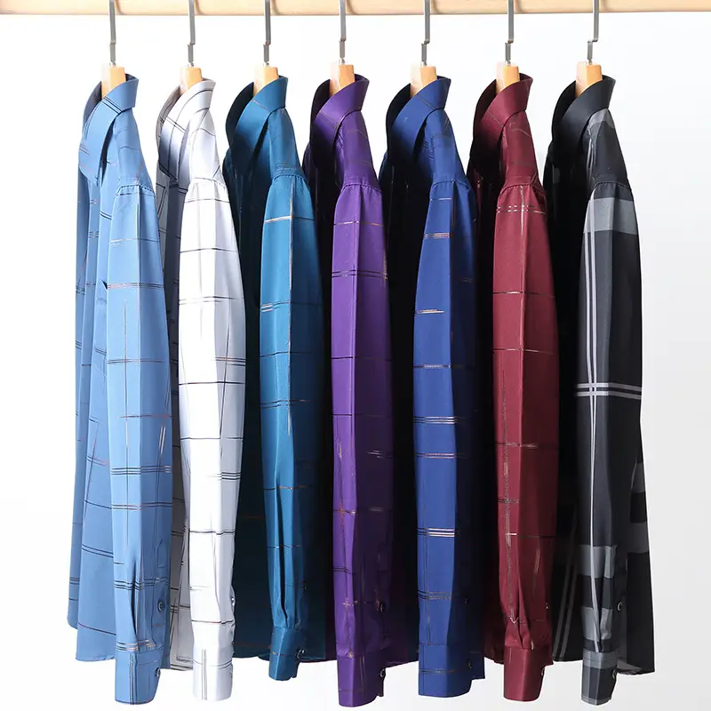 Blue Fitted Men's Business Shirt with Button Details - Image 10