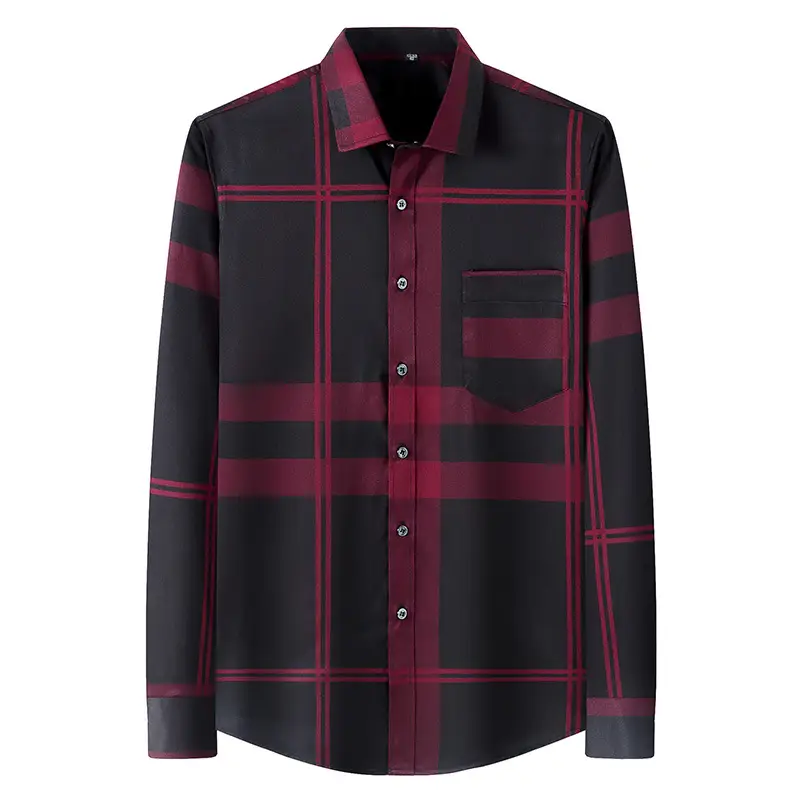 Blue Fitted Men's Business Shirt with Button Details - Image 11