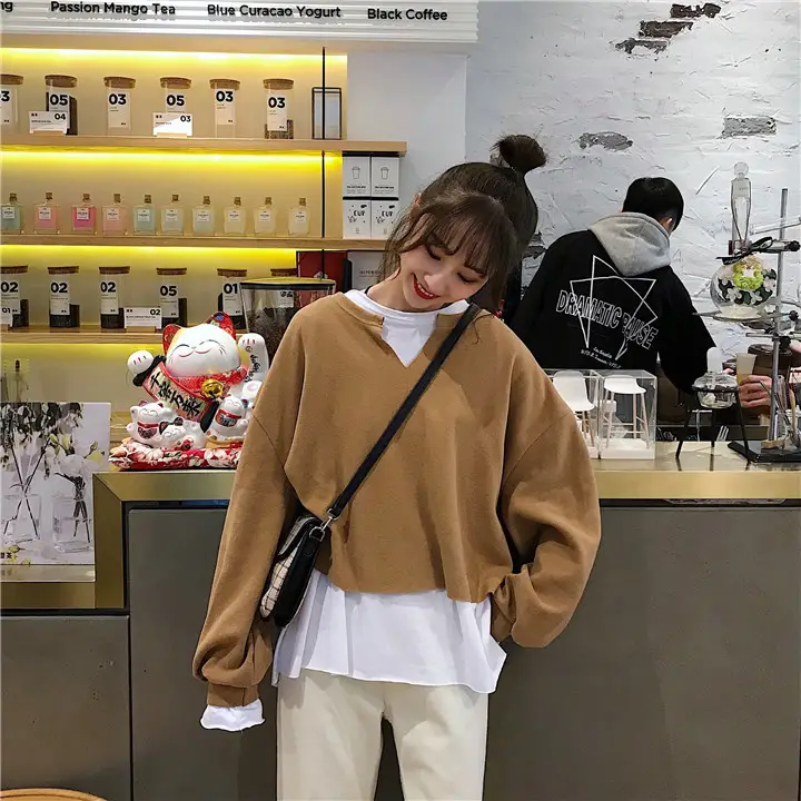2025 Korean Style Loose Grey Sweatshirt Women — feature 14