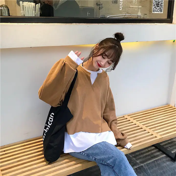 2025 Korean Style Loose Grey Sweatshirt Women — feature 19