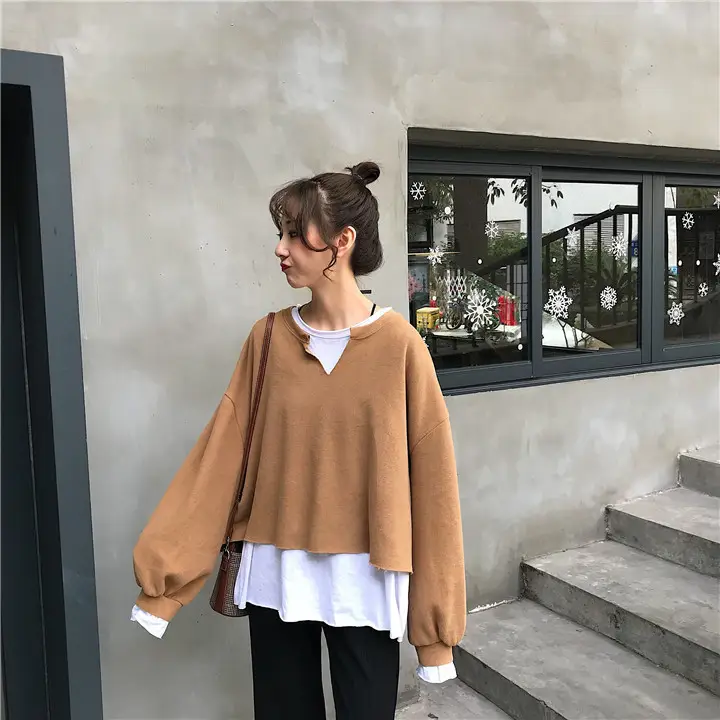2025 Korean Style Loose Grey Sweatshirt Women — feature 20