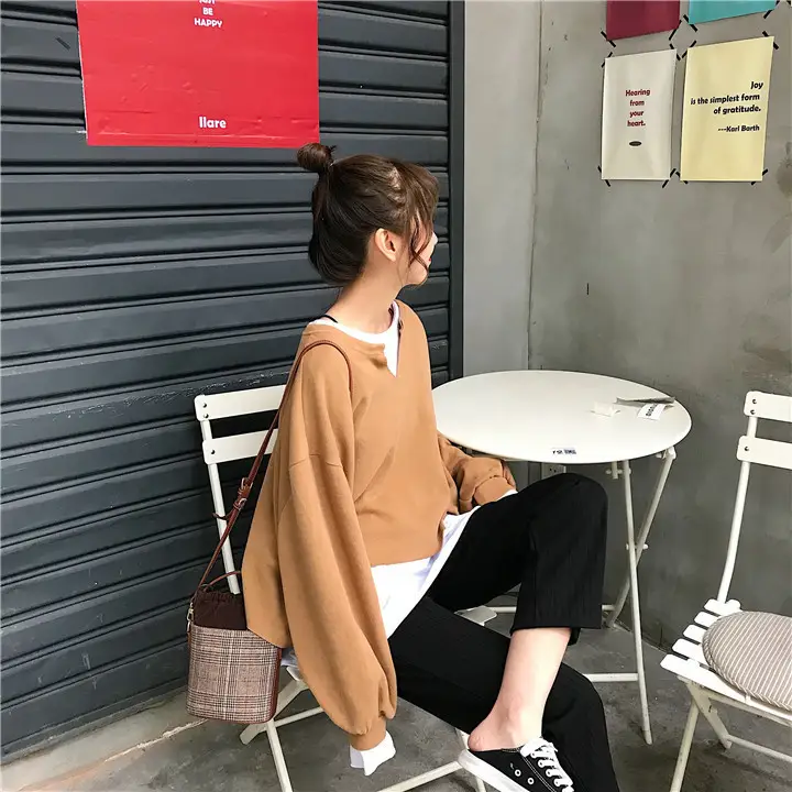 2025 Korean Style Loose Grey Sweatshirt Women — feature 21