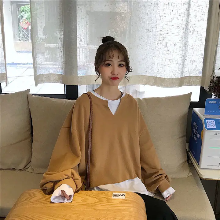 2025 Korean Style Loose Grey Sweatshirt Women — feature 24