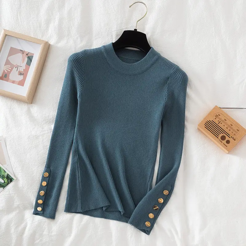 Black Half Turtleneck Knitwear for Women - Image 17