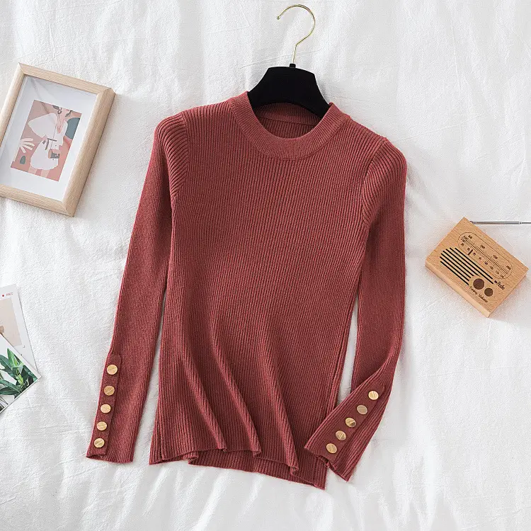 Black Half Turtleneck Knitwear for Women - Image 11