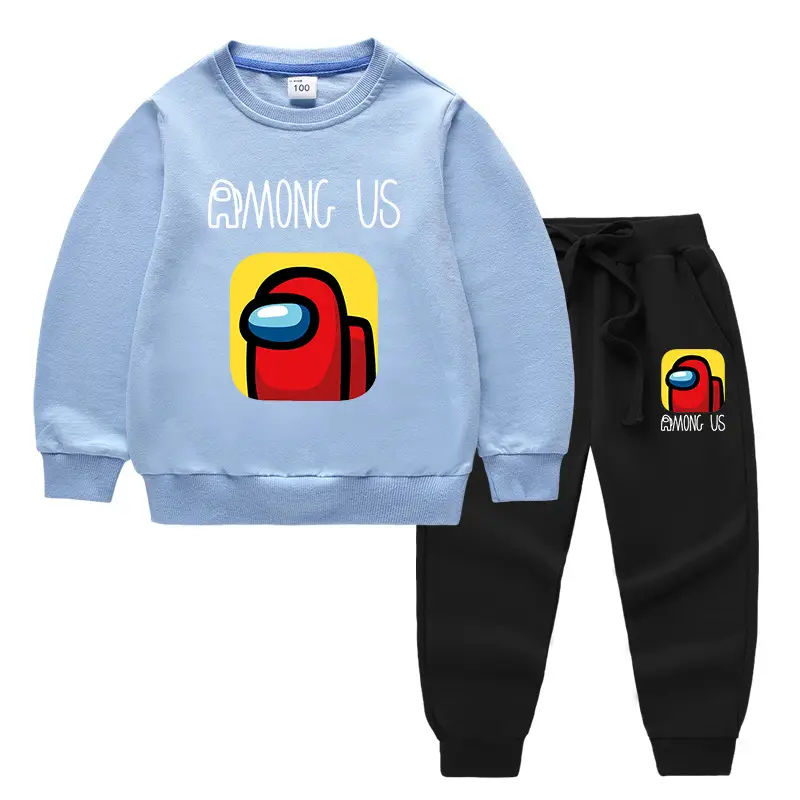 Kids Among Us Cotton Sweatpants Set Purple Grey - Image 6