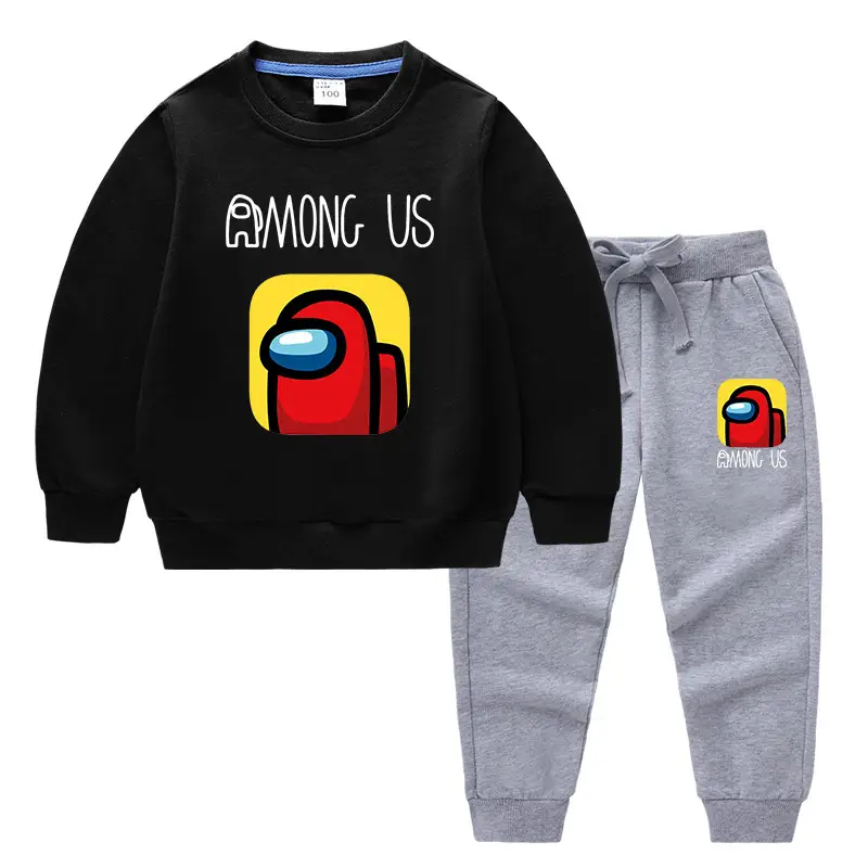 Kids Among Us Cotton Sweatpants Set Purple Grey - Image 10