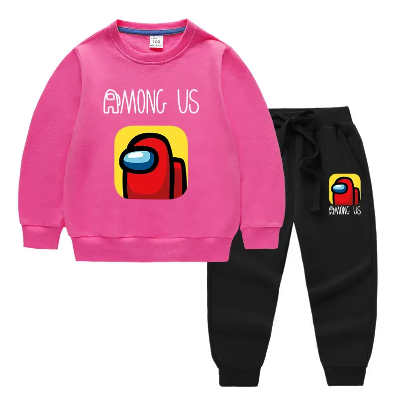 Kids Among Us Cotton Sweatpants Set Purple Grey - Image 11