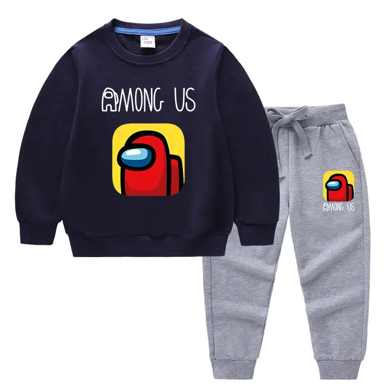 Kids Among Us Cotton Sweatpants Set Purple Grey - Image 13