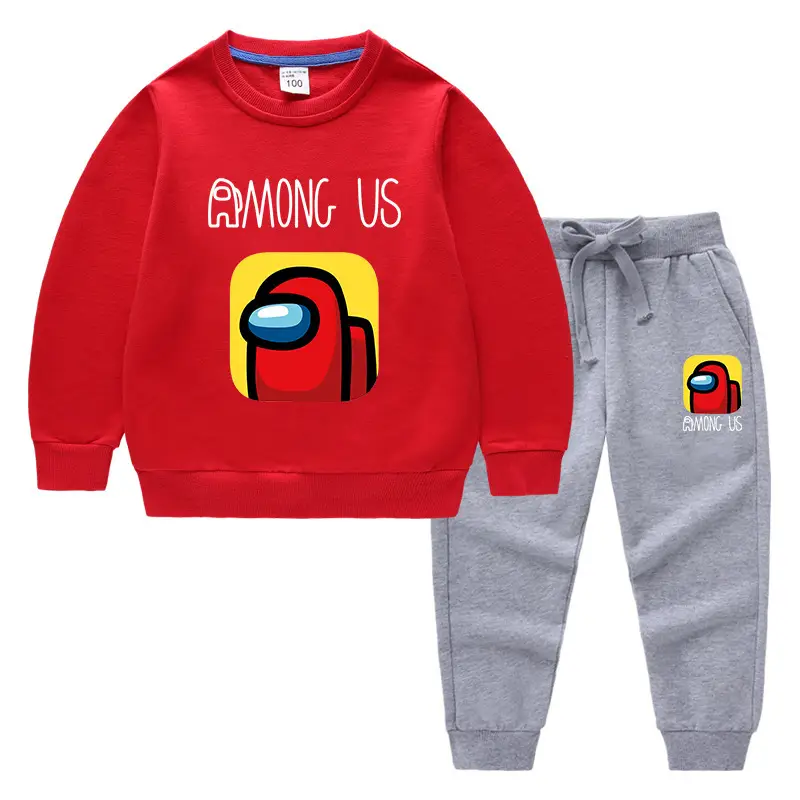 Kids Among Us Cotton Sweatpants Set Purple Grey - Image 14
