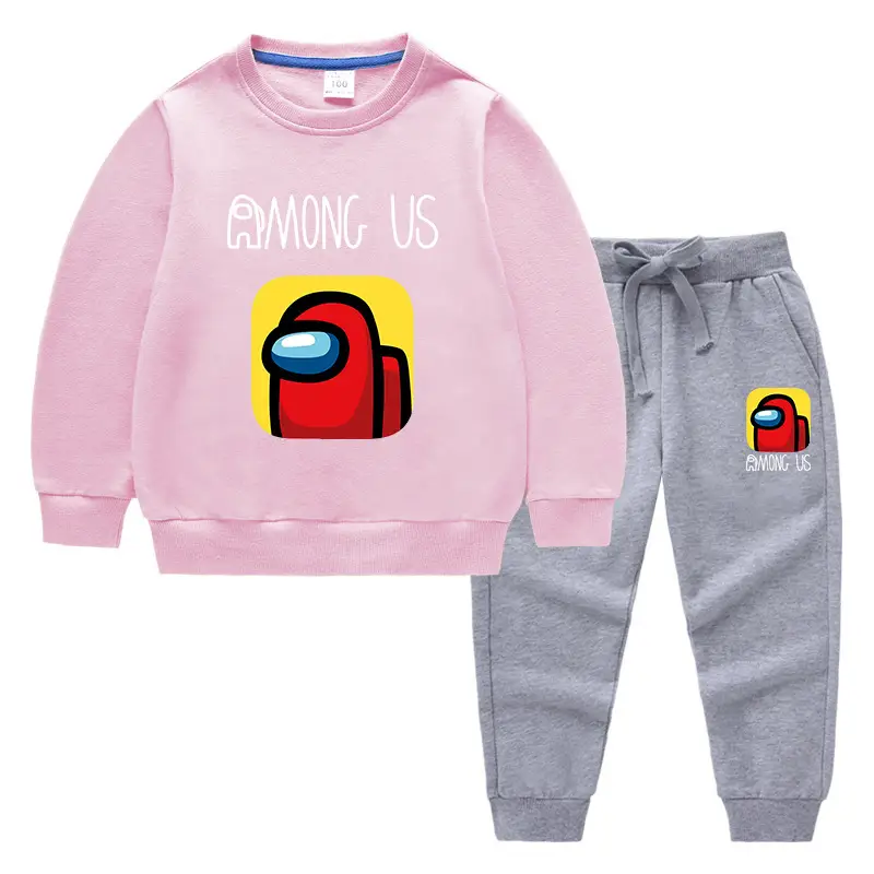 Kids Among Us Cotton Sweatpants Set Purple Grey - Image 16