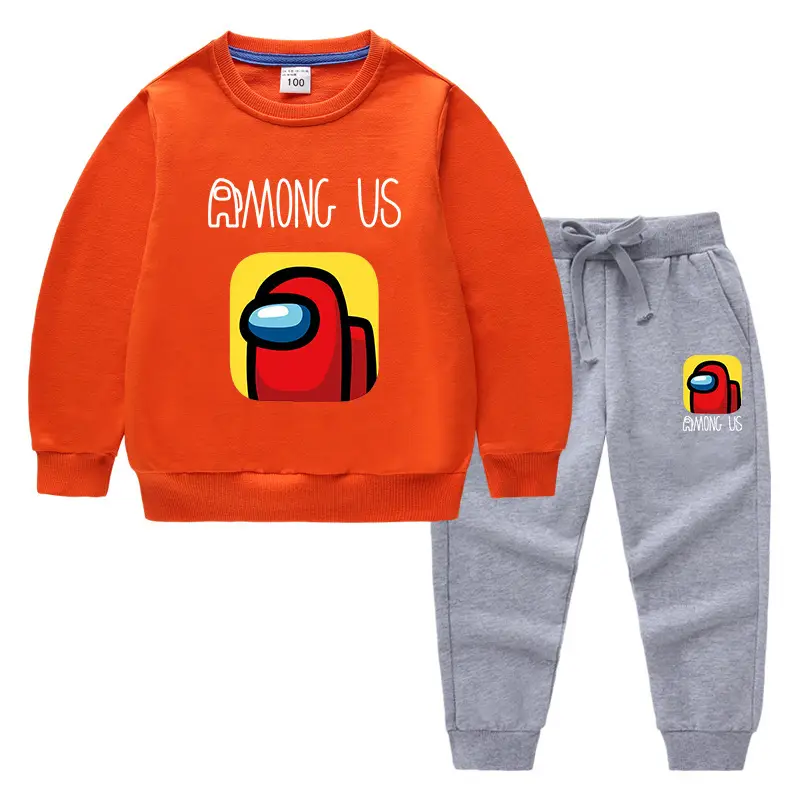 Kids Among Us Cotton Sweatpants Set Purple Grey - Image 19