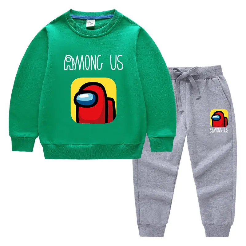 Kids Among Us Cotton Sweatpants Set Purple Grey - Image 20