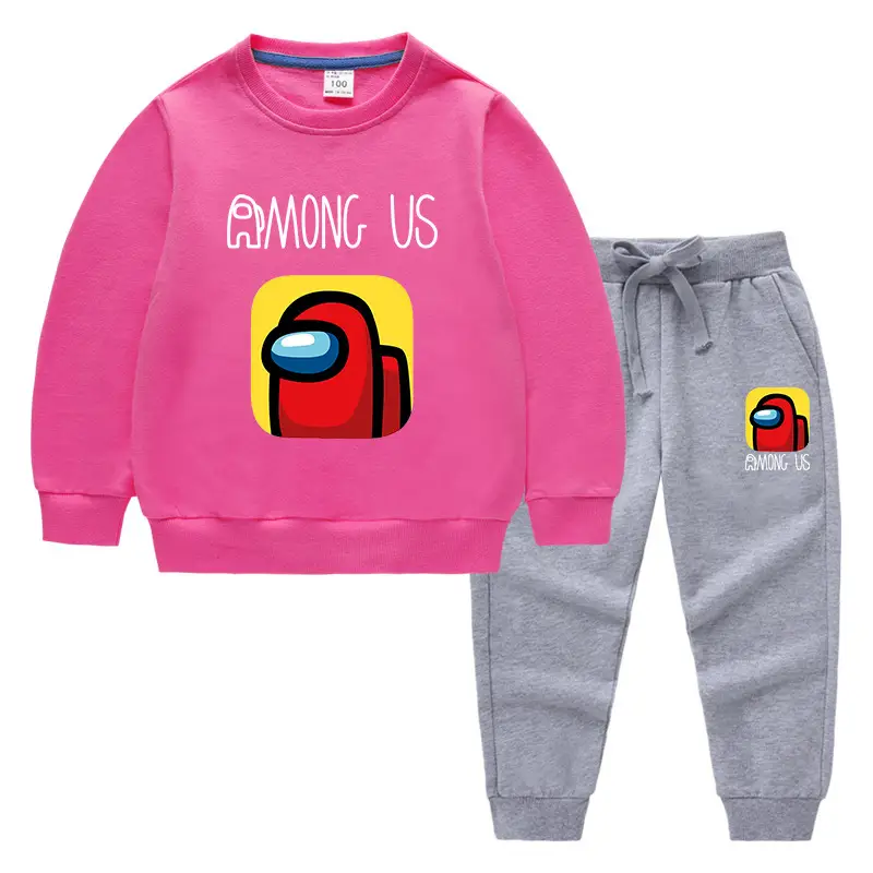 Kids Among Us Cotton Sweatpants Set Purple Grey - Image 23