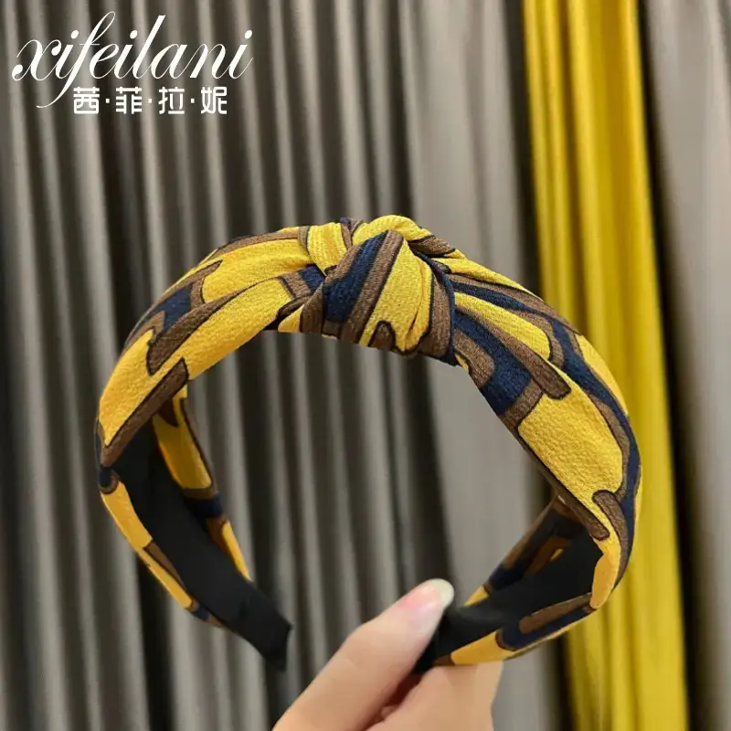 Purple Cross-Knotted Wide Bristle Headband for Women - Image 80
