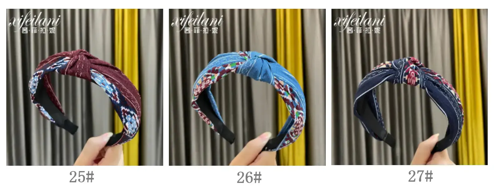 Purple Cross-Knotted Wide Bristle Headband for Women — feature 15