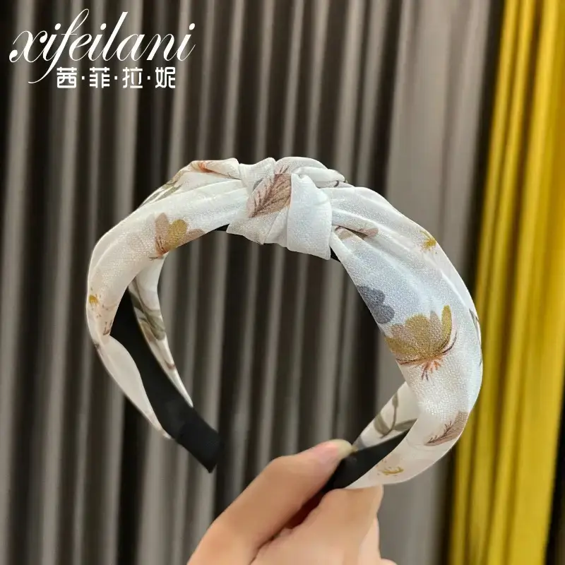 Purple Cross-Knotted Wide Bristle Headband for Women - Image 4