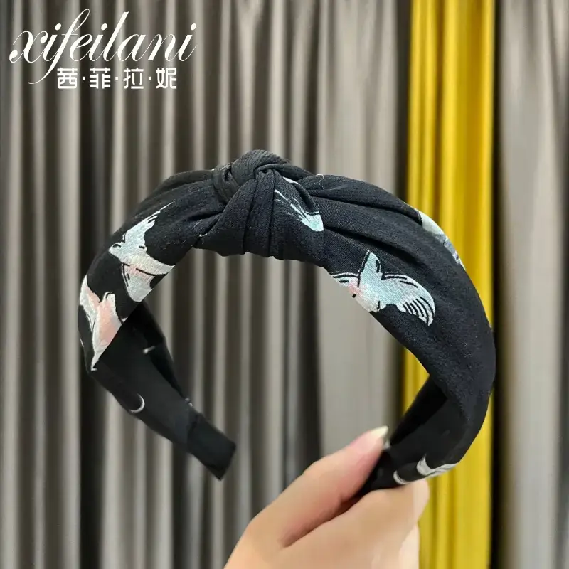 Purple Cross-Knotted Wide Bristle Headband for Women - Image 10