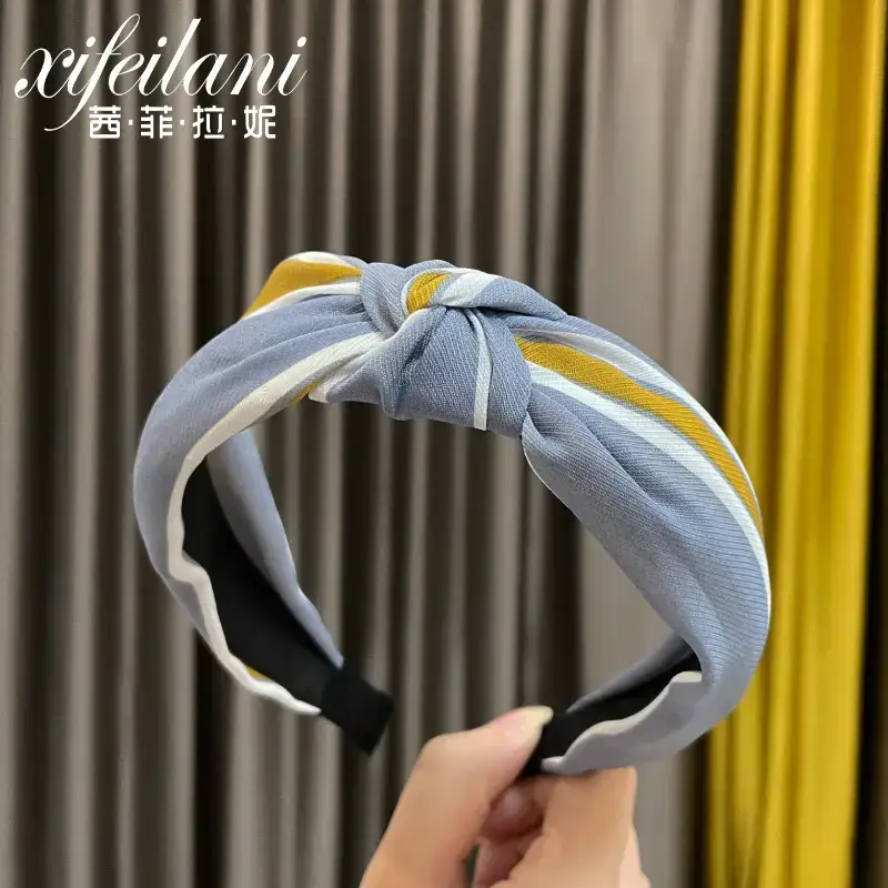 Purple Cross-Knotted Wide Bristle Headband for Women - Image 12