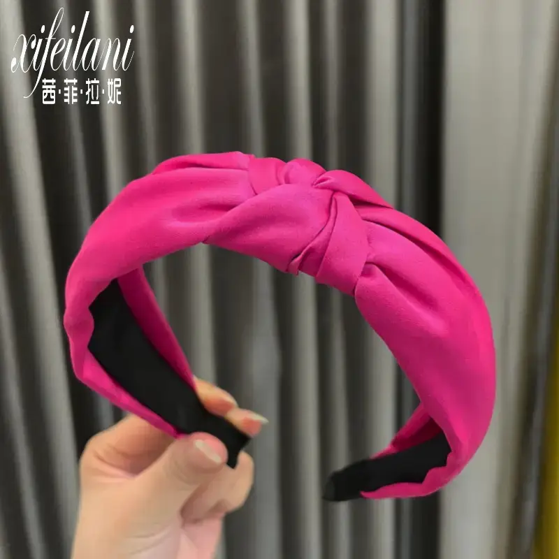 Purple Cross-Knotted Wide Bristle Headband for Women - Image 35
