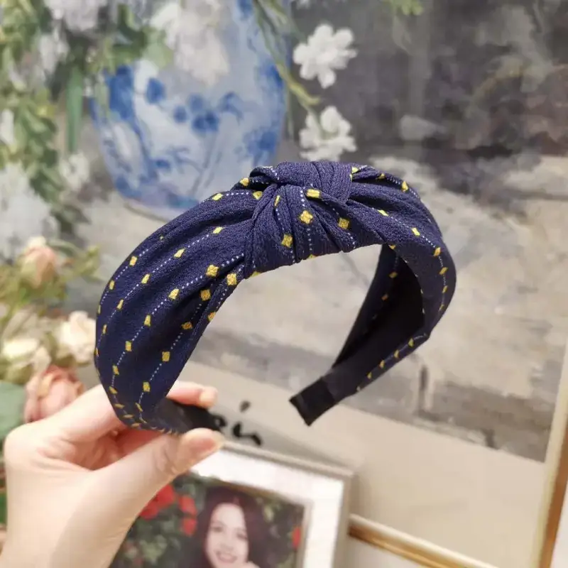 Purple Cross-Knotted Wide Bristle Headband for Women - Image 51