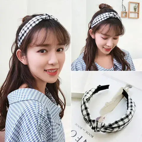 Purple Cross-Knotted Wide Bristle Headband for Women - Image 74